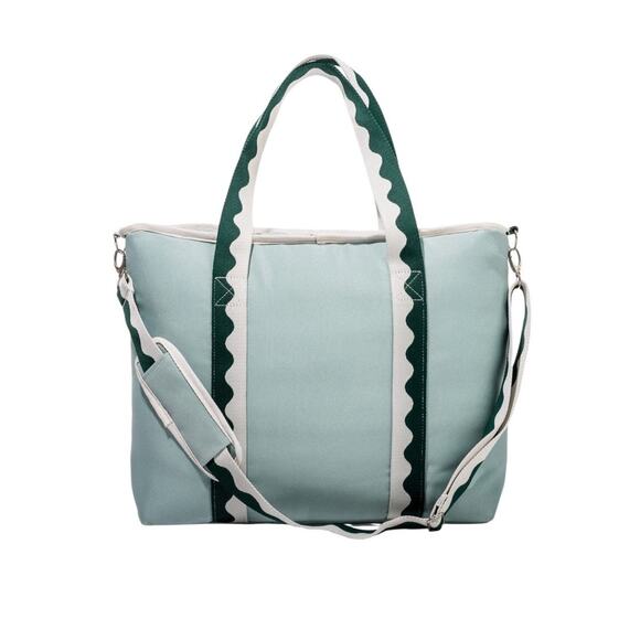 BUSINESS & PLEASURE The Holiday Cooler Tote Bag Rivie Green Beach Camping NWOT - Picture 4 of 11